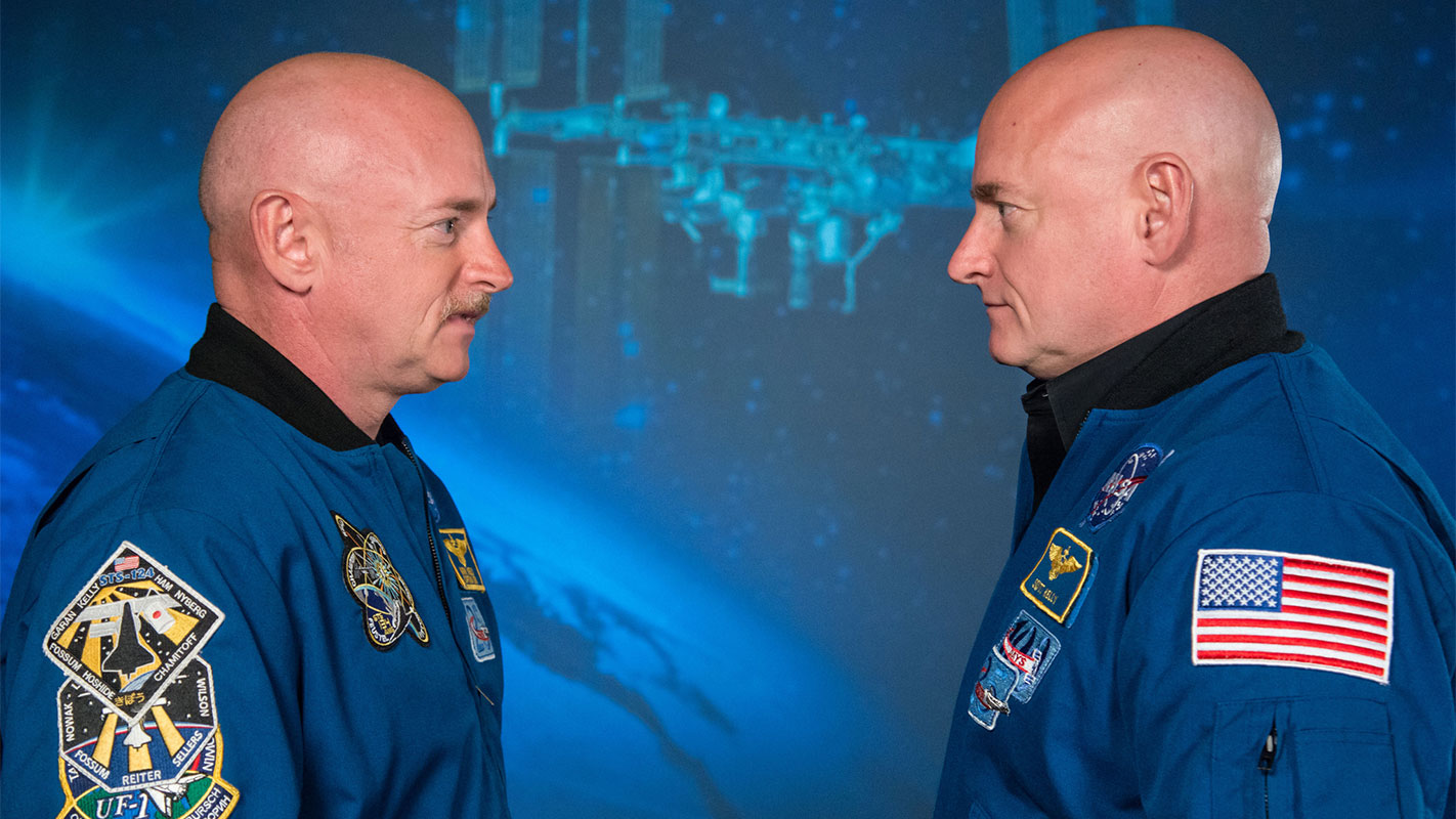 KBR participated in the landmark NASA Twins Study, which assessed the impact of long-term spaceflight on astronaut Scott Kelly (right) compared to his twin brother and former astronaut Mark Kelly (left), who remained on Earth. NASA image