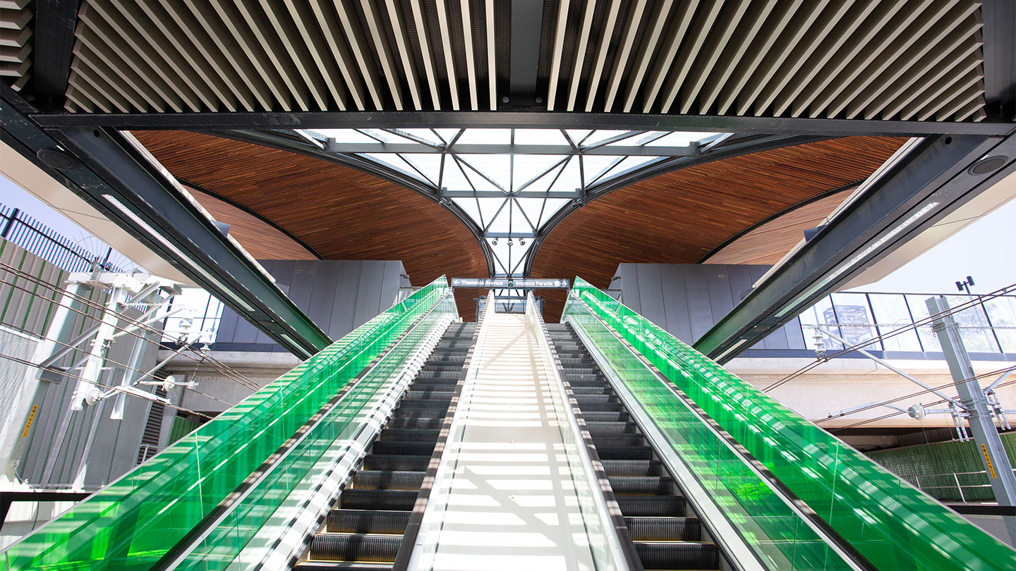 Sydney Metro Northwest Green Escalator