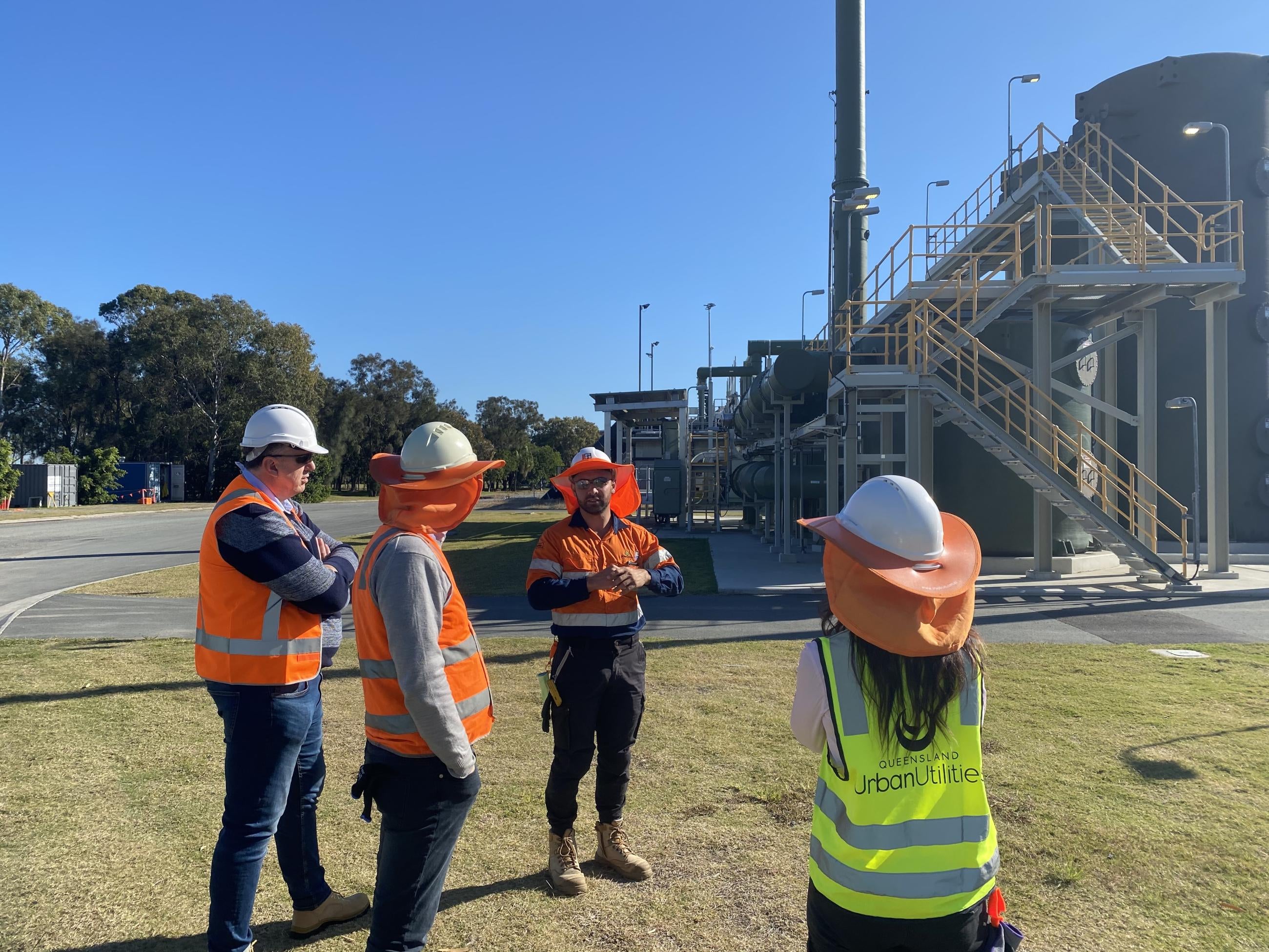 Leadership walkaround with KBR team members Clint Richards, Carey Gent and Sharnie Doss at the Luggage Point Sewer Treatment Plant (STP) 